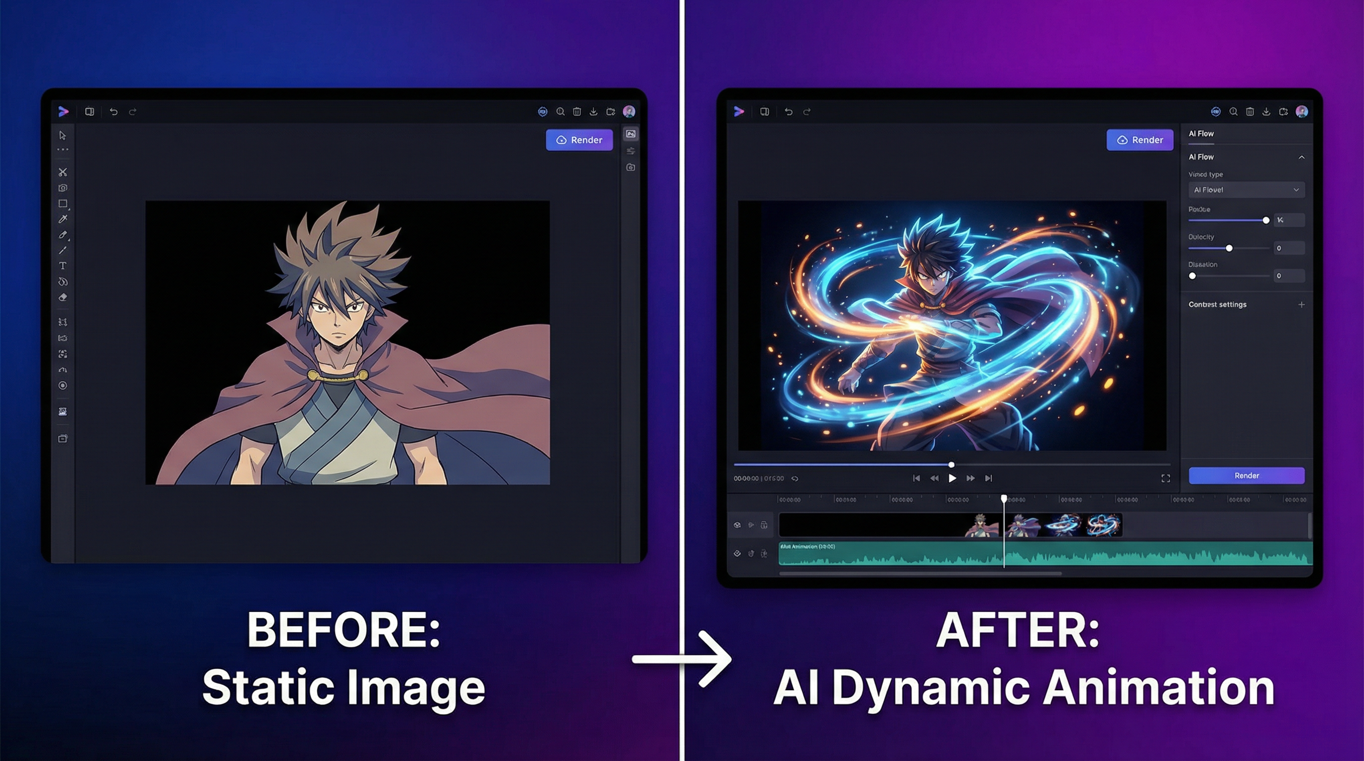 AI generated animation examples showing various character movements
